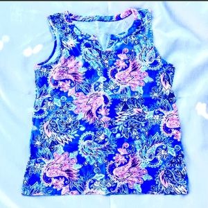 Talbots blue-patterned t-shirt tank petite size